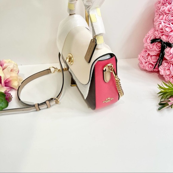 NEW Coach Marlie Top Handle Satchel In Colorblock Chalk Multi C2836 - Picture 4 of 16